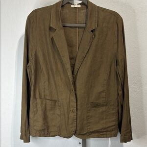 Eileen Fisher Brown Organic Linen Blazer